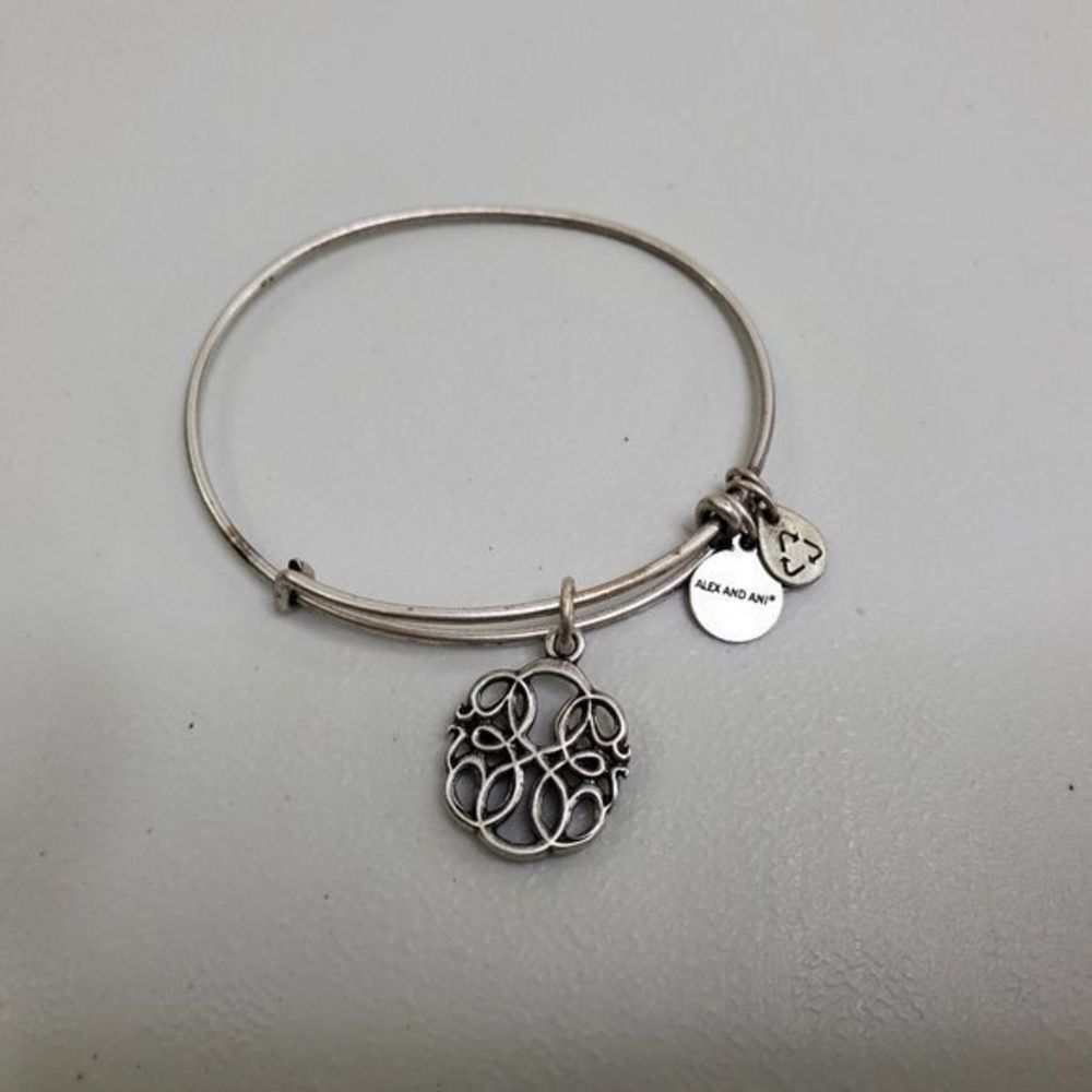Alex and Ani Bracelet Infinity Charm Path of Life Silver Tone Slide energy